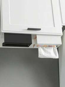 Stainless Steel Kitchen Paper Towel Holder, No-Drill Adhesive Installation, Space-Saving Cabinet Drawer Storage Rack, Rust-Proof Painted Design, Easy Paper Towel Dispensing, Home Office Kitchen Storage, Minimalist Design, Smooth Surface - Multicolor - View 2