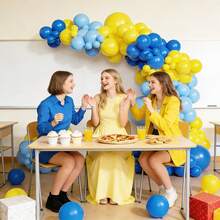 133pcs Blue And Yellow Balloon Arch Kit With Light Blue And Yellow Balloons For Lemon BabyShower Graduation Birthday Party Anniversary Wedding Decorations - Style 1 - View 4