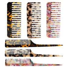 2 pièces Ensemble de peignes en acétate, peigne à dents larges pour démêler et peigne à séparer, outil de coiffage, peigne de poche portable, accessoire de mode, accessoire pour cheveux de femme, outil pour cheveux, voyage, décontracté - Multicolore - Voir 11