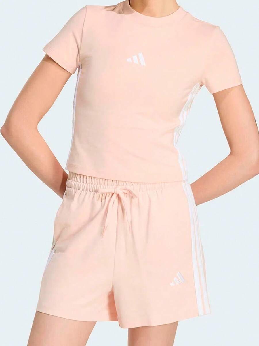 Adidas 三條紋短高腰女ESSENTIALS短袖T卹