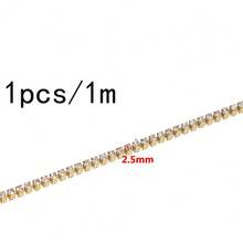 Dây xích đính đá rhinestone màu vàng 1m, viền pha lê đính dày, vật liệu làm trang sức DIY, phù hợp cho vòng tay, dây chuyền, trang trí quần áo và đồ thủ công handmade - dây chuyền đính đá - Xem 12