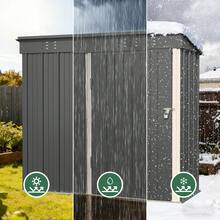 Outdoor Tool Shed, Storage Hut, Patio/Garden Tool Storage Cabinet, Household/Outdoor Waterproof And Rustproof Farm Implement And Miscellaneous Item Storage Cabinet. - Grey - View 5