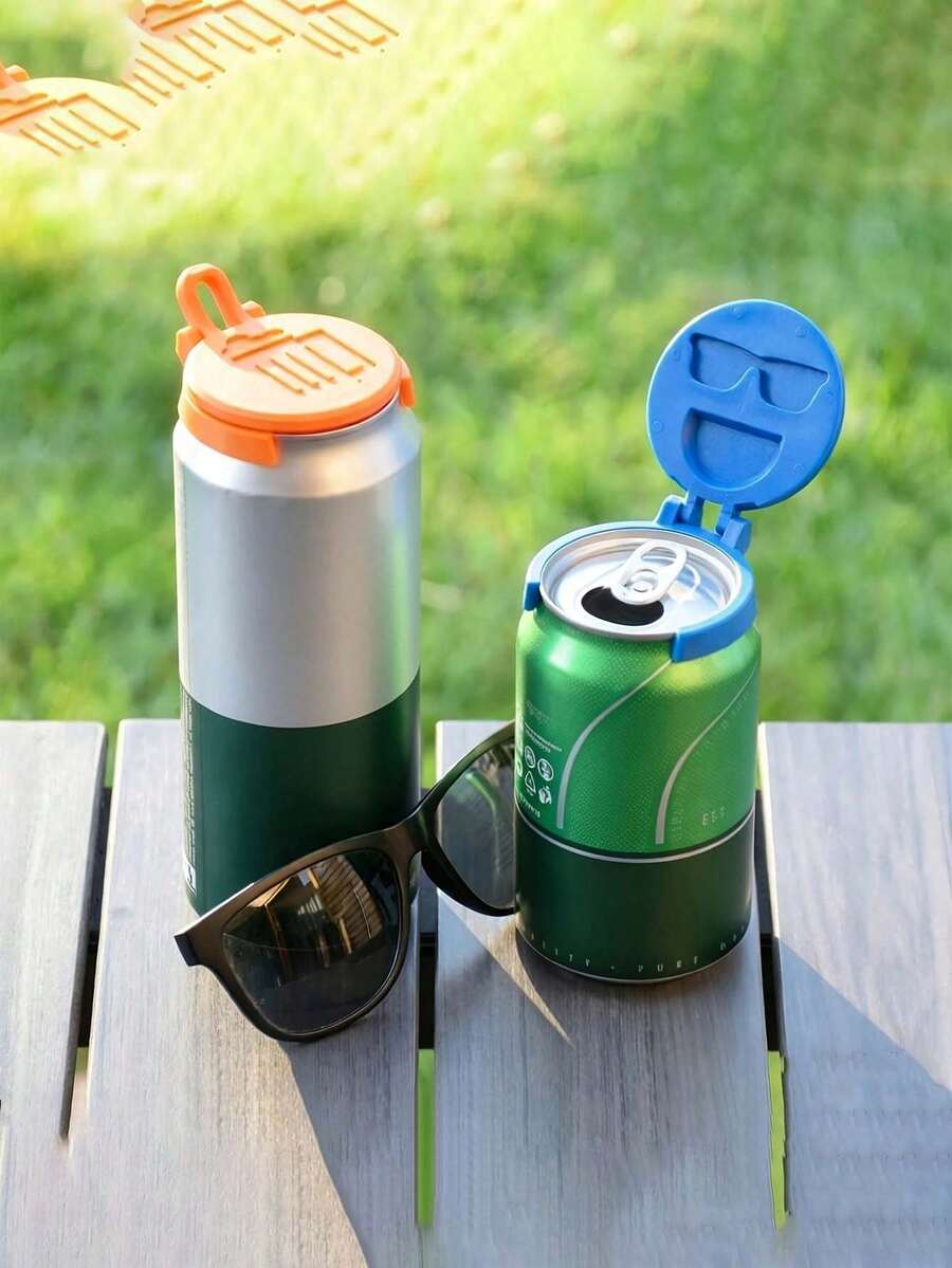 1pc Beverage Can Lid, Dust-Proof Flip Cover, Suitable For Beverage Cans And Narrow-Mouth Beer Cans, Multiple Colors Available, Suitable For Home, Picnic And Outdoor Use - Multicolor - View 1