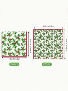 20/1pc Disposable Napkins, Green Plant & Red Berry Pattern, Christmas New Year Gift Party Napkins, Suitable For Christmas Gathering, Christmas Party, Restaurant Decor, Kitchen Decor, Christmas Home Decor, Christmas Gift - One Size Fits All - View 9