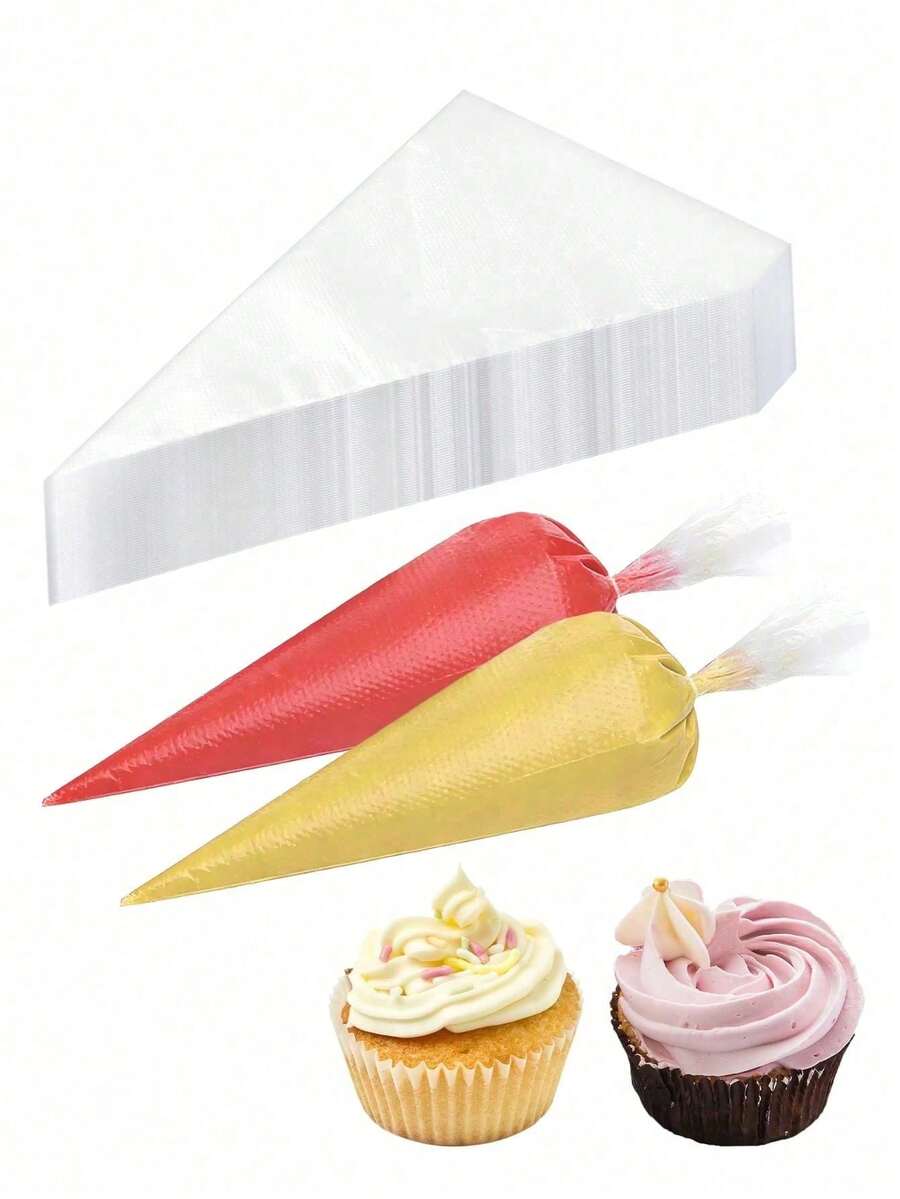 100入透明裱花袋,加厚防滑防爆,適用烘焙甜點蛋糕餅乾裝飾 - 彩色 - 查看 1