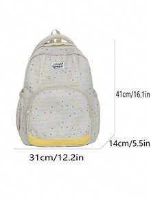 Sac à dos grande capacité, sac d'école style doux à pois pour les étudiants du lycée et de l'université, sac à ordinateur pour les déplacements. Compartiments scientifiques, convient pour l'ordinateur portable, les livres, les cosmétiques, le parapluie, dites adieu au désordre. Que ce soit pour les cours quotidiens, les déplacements, les sorties en famille le week-end ou les voyages locaux, il peut tout gérer parfaitement ! Aucun pendentif inclus. - Multicolore - Voir 9