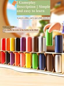 11pcs/21pcs Memory Bottle Color Matching Game - A Strategic Tabletop Game Suitable For Classroom Icebreakers And Family Entertainment, Enhances Cognitive Abilities. Fun Group Party Game, Unique Christmas Gift, Children's Educational Matching Toy, Color Recognition Toy, Birthday Gift, Party Gift (Bottle Colors Shipped Randomly) - Multicolor - View 2