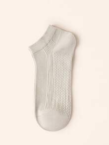 5/6 Pairs Men's Pure Cotton Mesh No Show Socks, Thin Breathable Moisture Wicking Ribbed Low Cut Casual Ankle Socks Multi Neutral Color Pack - Multicolor - View 3