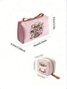 Portable Pill Pouch, Compact Travel Medicine Bag, Convenient Daily/Outdoor/Travel Medication Organizer, Essential For Health-Conscious Frequent Travelers, Must-Have Medical Accessory, Multi-Functional Fabric Small Pill Bag, Portable First Aid Kit, Outdoor Travel Medicine Pouch, Dormitory Emergency Medicine Storage Bag (Multiple Colors Available) - Multicolor - View 12