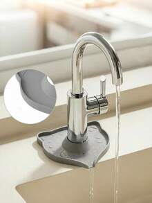 1pc Silicone Faucet Base Splash Guard, Waterproof Anti-Splash Sealing Pad, Non-Slip Wear-Resistant, Suitable For Kitchen And Bathroom Use - Multicolor - View 1