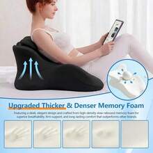 Sweet Spot Pillow, 27° Angle Perfect Position Couples Pillow, Perfect Instant  Pillows, Wedge Memory Foam Butt Cushion, Provides Waist And Neck Support (Black) - B Black - View 8