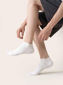 5/6 Pairs Men's Pure Cotton Mesh No Show Socks, Thin Breathable Moisture Wicking Ribbed Low Cut Casual Ankle Socks Multi Neutral Color Pack - Multicolor - View 6
