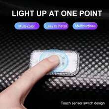 Đèn LED cảm ứng ô tô, đèn nội thất mini không dây, phù hợp cho trần/mái xe, đèn đọc sách, bậu cửa, ngăn chứa đồ, sạc lại qua USB - Nhiều màu - Xem 3