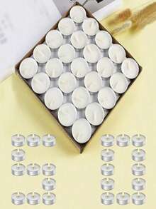 50-Pack Unscented Tea Light Candles | 4-Hour Burn Time, White, Smokeless & Dripless, Small Candles | Long-Lasting For Home, Weddings, Events, Emergencies | Bulk Pack Small Candles - Multi-colored Candles - View 12
