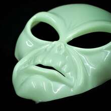 1pc Fashionable Creative Glow-In-The-Dark Mask Head Cover, Halloween Party Costume Scary Alien Mask Head Cover, Horror Mask Glow-In-The-Dark Ghost Face Party Cosplay Prop - Mask - View 5