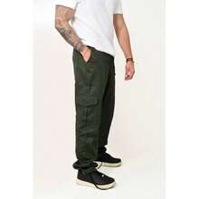 MEN'S SKATEBOARD, CASUAL, 5 POCKETS, DRAWSTRING CLOSURE, CARGO JOGGER PANTS, UNISEX FASHION - Verde militar - Ver 3