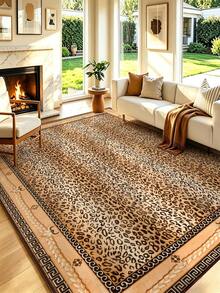 Leopard Print Style Living Room Rug, Large Size Soft, Suitable For Kitchen, Dining Room, Bedroom, Indoor/Outdoor, Office, Lobby, Non-Slip Doormat, Hallway, Study, Holiday Decor Rug - Brown - View 6