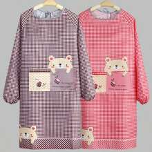 2pcs Women's Long Sleeve Apron, Suitable For Home Kitchen Use, Reversible Lightweight Apron For Summer, Fashion Work Uniform, Multi-Color Options, Suitable For Cooking, Baking, Gardening And Chef Work - One Size Fits All - View 16