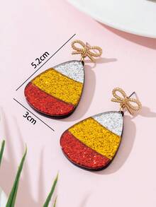1 Pair Halloween Shiny Corn Kernel Patchwork Design Women's Fashion Jewelry Earrings, Perfect Gift For Holiday Parties - Multicolor - View 4