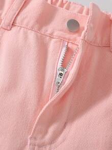 Girls Big Tween Girl Sweet Cool 3D Bow Pink Loose Wide Leg Denim Jeans Casual Long Pants - Pink - View 5
