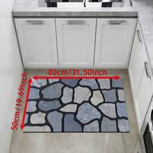 1pc Stone Texture Pattern Printed Diatomaceous Earth Kitchen Mat, Absorbent Kitchen Floor Mat, Kitchen Rug, Sink Front Mat, Suitable For Kitchen, Bathroom, Entryway, Hallway, Laundry Room And Home Decor - Multicolor - View 14