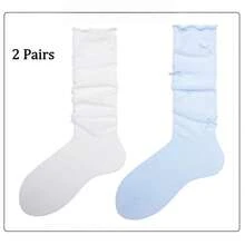 1/2 Paar graue Ballettsocken in Mittellänge, Schleifen-Slouch-Socken, weiße Kniestrümpfe mit umgeschlagener Kante, Schulanfang-Wadensocken für Damen - Verschiedenfarbig - Übersicht 22