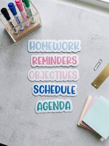 1/3/5/10pcs Personalized Teacher Whiteboard Magnets, Back To School Custom Classroom Schedule Accessories, Fun & Practical Fridge Magnets, Unique Gift Idea, Valentine's Day Gift, Easter Gift, Gift For Him, Gift For Her - Multicolor - View 4