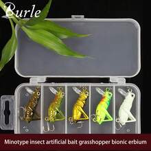 1pc Grasshopper-Shaped Glowing Minnow Lure, Insect Bionic Bait, 3-Hook Lure - Multicolor - View 6