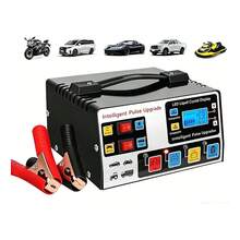 Cargador de Batería Inteligente Rápido 12V y 24V con Reparación por Pulsos, Pantalla LCD y Carga Automática para Auto, Moto, Camioneta - 12V/24V - Ver 10