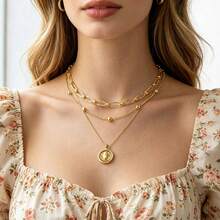 Vintage Spinner Virgin Mary Necklace For Women Copper Gold Plated San Benito Medal Necklaces Amulet Jewelry - Yellow Gold - View 3