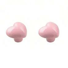 Ceramic Heart-Shaped Drawer Pull, Polished Metal Surface, Pink Heart-Shaped Cabinet Handle, Suitable For Cabinets, Furniture And Shoe Cabinets - Multicolor - View 8