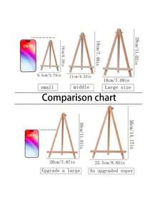 1pc Natural Wood Display Easel, Wooden Frame Drawing Board, Small Oil Painting Board, Desktop Oil Painting Easel, Student Professional Drawing Board Art Display Stand, Creative Desktop Support - Wood Color - View 6