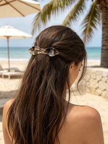 1pc Minimalist Spring Clip Bow, Non-Slip Acrylic Hair Clip, Suitable For Half-Up Hairstyle, Beach Travel And Daily Hair Accessories - Multicolor - View 2