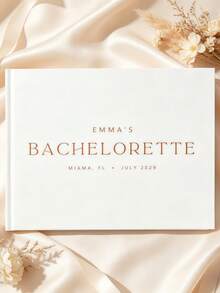 Personalized Gold Foil Text Wedding Guest Book, Customized Scrapbook, Customized Signature Book, Wedding Keepsake, Bridal Shower Gift/Bachelorette Party Gift/Decoration - Multicolor - View 2