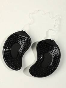 1pc Mango Shaped Silicone Push-Up Invisible Bra, With Detachable Transparent Halter Strap, Soft And Reusable, Strong Breast Support, Suitable For Wedding Dress, Low-Cut Tops, Beach Vacation And Formal Occasions - Black - View 5