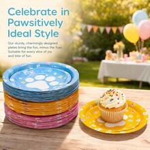 50/25/10pcs Pet Paw Print Disposable Paper Plates, Party Supplies, Suitable For 50 Guests, Disposable Paper Plates Party Tableware For Birthday, Wedding, Party, Family Picnic - View 6
