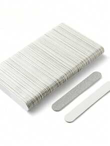 50pcs Professional Straight Wooden Nail Files, Thin Design For Manicure, Disposable, Clean And Economical - Grey - View 5