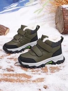 Kids' Boots/Kids' Fashion Non-Slip Outdoor Running Hiking Thermal Lined Warm Snow Boots - Army Green - View 2