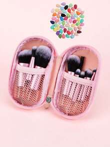 4/6pcs Mini Makeup Brush Set With Zipper Storage Bag, Portable Travel Makeup Brushes, Multi-Color Options, Comb Set, Makeup Brush Set, Full Makeup Set, Makeup Brush Set, Makeup Brush Set, Makeup Gift Set, Gift, Professional Makeup Brushes, Full Makeup Set - Multicolor - View 7