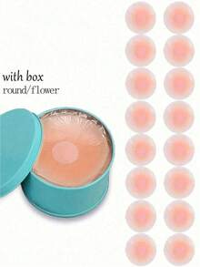 Reusable Silicone Nipple Covers For Women, Adhesive Seamless Invisible Breast Pads, Suitable For Backless Dresses And Daily Wear, Nude Color, Provides Smooth Appearance And Discreet Coverage Under Clothing, Tops And Blouses - Multicolor - View 1