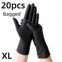 [Free Shipping] 20/100pcs Nitrile Gloves, Cleaning Gloves,Dishwashing Gloves,Household Cleaning Gloves,Disposable Nitrile Gloves,Black Gloves Disposable Nitrile Gloves Household Nitrile Gloves Powder-Free Nitrile Gloves Touchscreen Compatible Gloves - Black - View 12