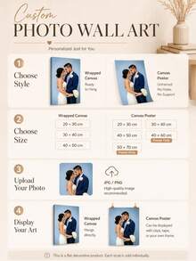 Customizable Wooden Frame Canvas Wall Art - Personalized Family Portraits And Action Photos, Printing, Suitable For Living Room, Bedroom Or Home Office Decor, Cozy Room Accent, Quality Reproduction Framed Canvas Painting - Multicolor - View 5