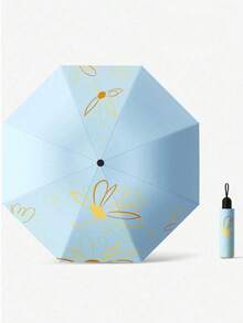 Fashionable Printed Element Sun Umbrella, Portable UV Protection, Unisex, Essential Travel Umbrella - Multicolor - View 17
