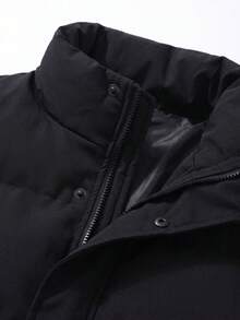 Rompi Pria Musim Gugur/Dingin dengan Kerah Tegak Berlapis, Jaket Tanpa Lengan Kasual Serbaguna, Rompi Memancing - Hitam - View 6