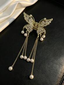1pc Gold Hollow Butterfly Tassel Metal Hair Claw Clip, Versatile Hair Clip For Brides, Banquets And Women - Multicolor - View 15