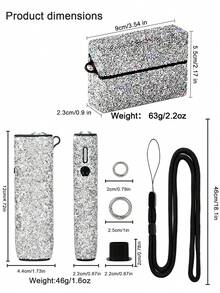 BLBLBL 9 Sets Total(1 Protective Case + 1 Cigarette Box + 2 Lanyards + 2 Large Key Rings + 2 Small Key Rings + 1 Replacement Tool) Multi-Color 360° Full Rhinestone With Hanging Hole Portable Anti-Drop Electronic Cigarette Protective Case + Cigarette Box Set Combination FOR IQOS ILUMA I ONE + FOR TEREA, More Shiny Under Light Or Sunlight - Diamond Version - View 2