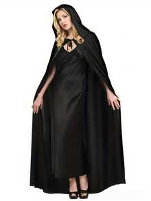 1pc Halloween Costume Black Grim Reaper Cloak With Hat, Adult Festival Cloak Outfit - A - View 3