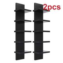 1/2 Piece Set Of 5-Layer Wall Frame Unit - Narrow Smooth Laminated Veneer - Vertical Column Wall Decoration Installation Floating Storage Home Decoration Organizer High Tower Bedroom, Living Room Practical Frame, Black And White Optional - Mixed Colors (thickened) - View 19