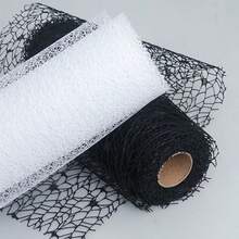 1pc 28*275cm/11.02*108.27inch Black Jacquard Mesh Fabric Floral Material Gift Bouquet Decoration Mesh Net Fresh Flower Packaging Mesh Table Runner Decor. - View 5