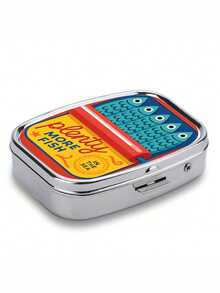 1pc Vintage Herring Theme Metal Pill Box Storage - 2 Compartment Ocean Theme Medication Storage Box With Herring Design, Portable And Durable, Suitable For Home, Travel, Wallet - Unique Gift For Herring Lovers, Wallet Pill Box, Travel Medication Storage - Multicolor - View 7